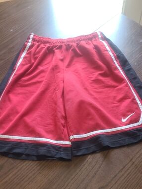 Nike Red and Black Boys' Athletic Shorts with White Trim Size XL